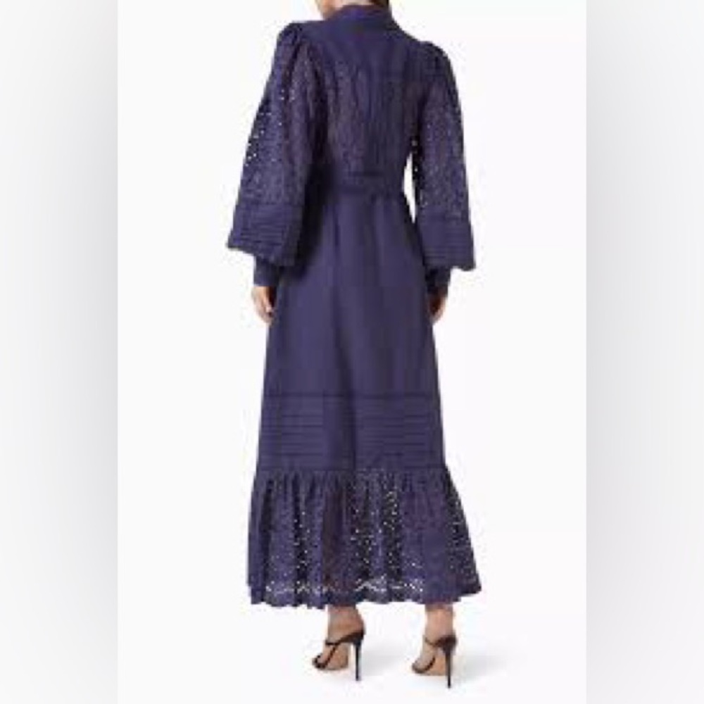 NWT Saint Armand Lara French Navy Ramie Maxi Shirt Dress $355 Small - Picture 4 of 8